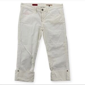 AG Adriano Goldschmied The Shorty Jeans Womens 31R White Cuffed Capri Denim